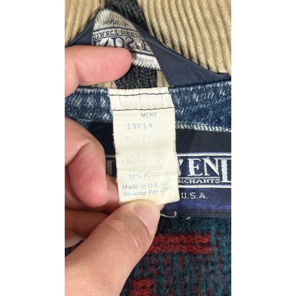 Vintage Lands End Denim Barn Chore Coat Jacket W/ Liner Sz XL Aztec 80s Western - Picture 6 of 9